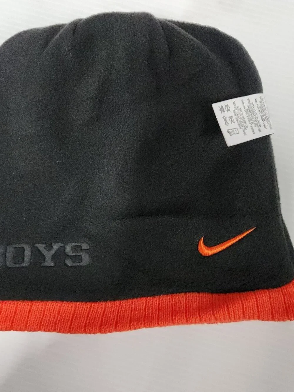 Nike Oklahoma State Cowboys OSU Reversible Beanie Hat Size 4/7 Fleece 166