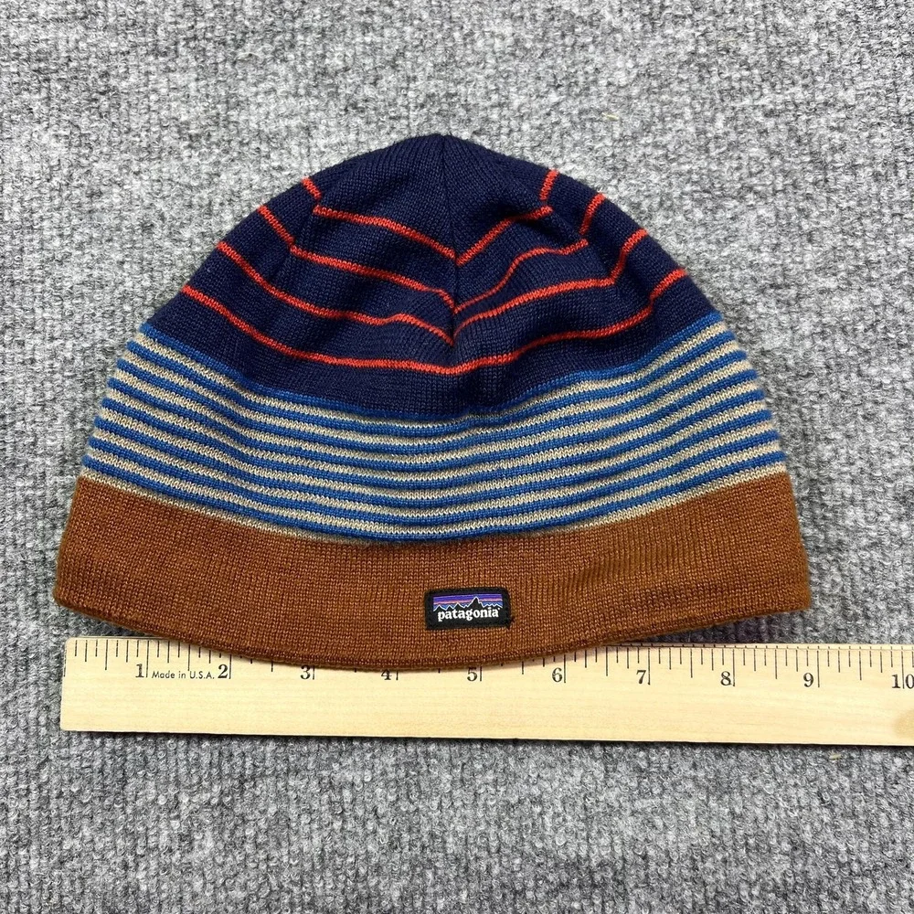 Patagonia Beanie Kids One Size Multicolor Striped Knit Fleece Lined Winter