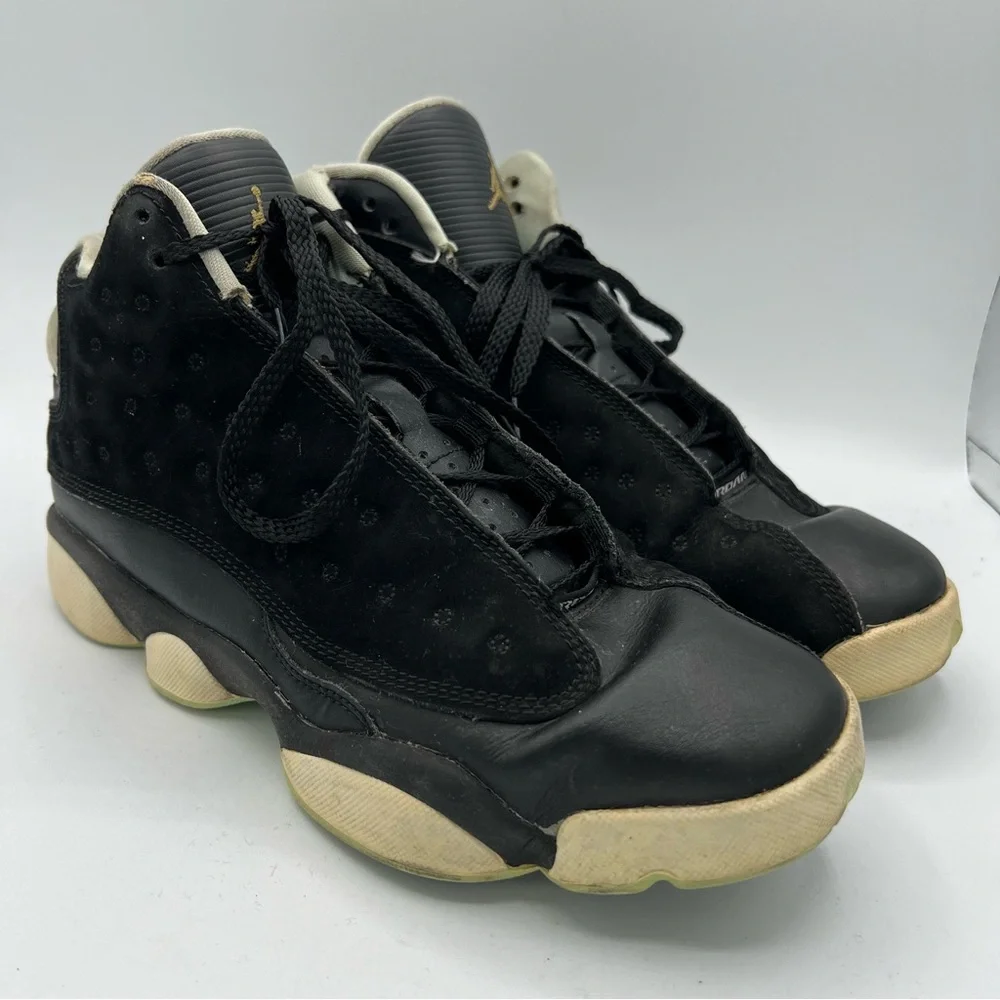 Nike Boys Air Jordan 13 439358-015‎ Black Basketball Shoes Sneakers Size 7Y READ