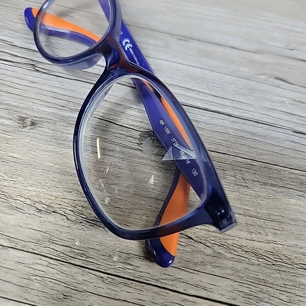 Ray-Ban Jr RB 1586 3775 Eyeglasses Frames Blue Orange  49-16 130mm Full Rim Kids