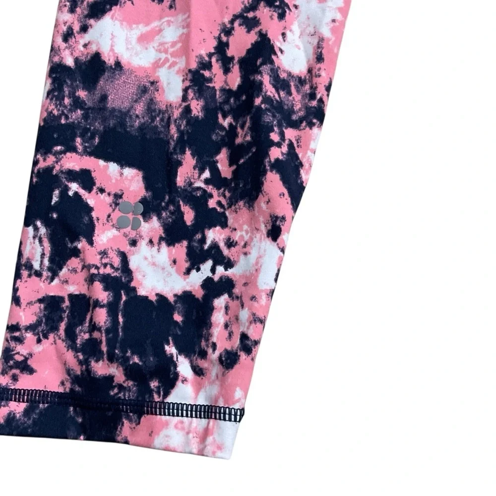 Sweaty Betty Power Pocket Workout Leggings Pink Abstract Tie Dye XXL full length