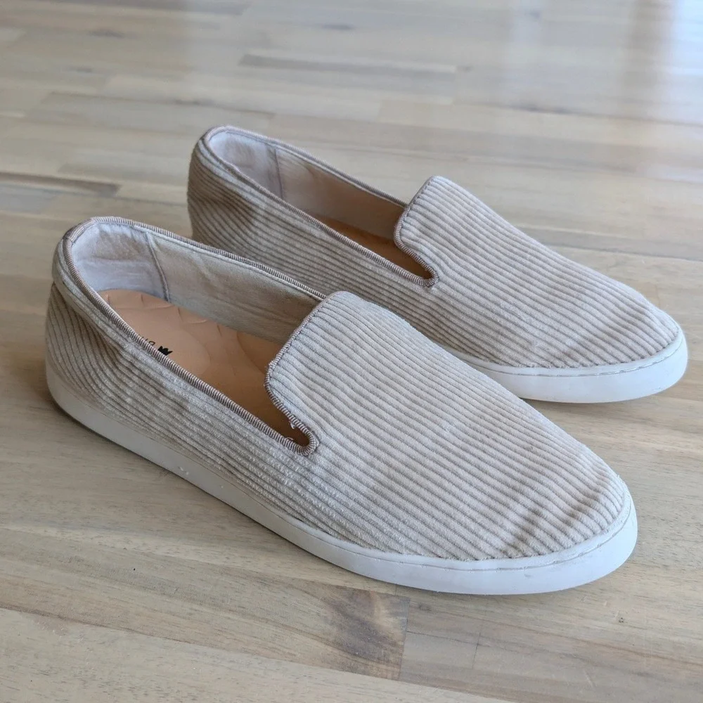 Birdies Swift Slip On Sneakers‎ Tan Corduroy Loafers Flats Womens 8.5
