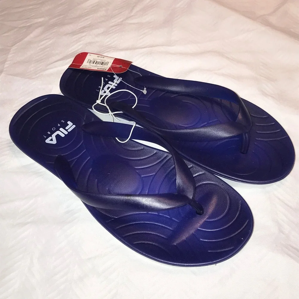 Fila Sport‎ Navy Blue Thong Flip Flop Sandals Mens Size 7/8 WRU617FS0