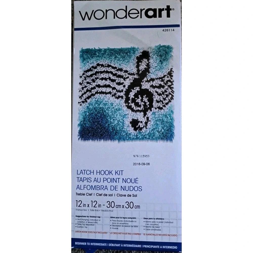 WonderArt Treble Clef Latch‎ Hook Kit - NEW - 12