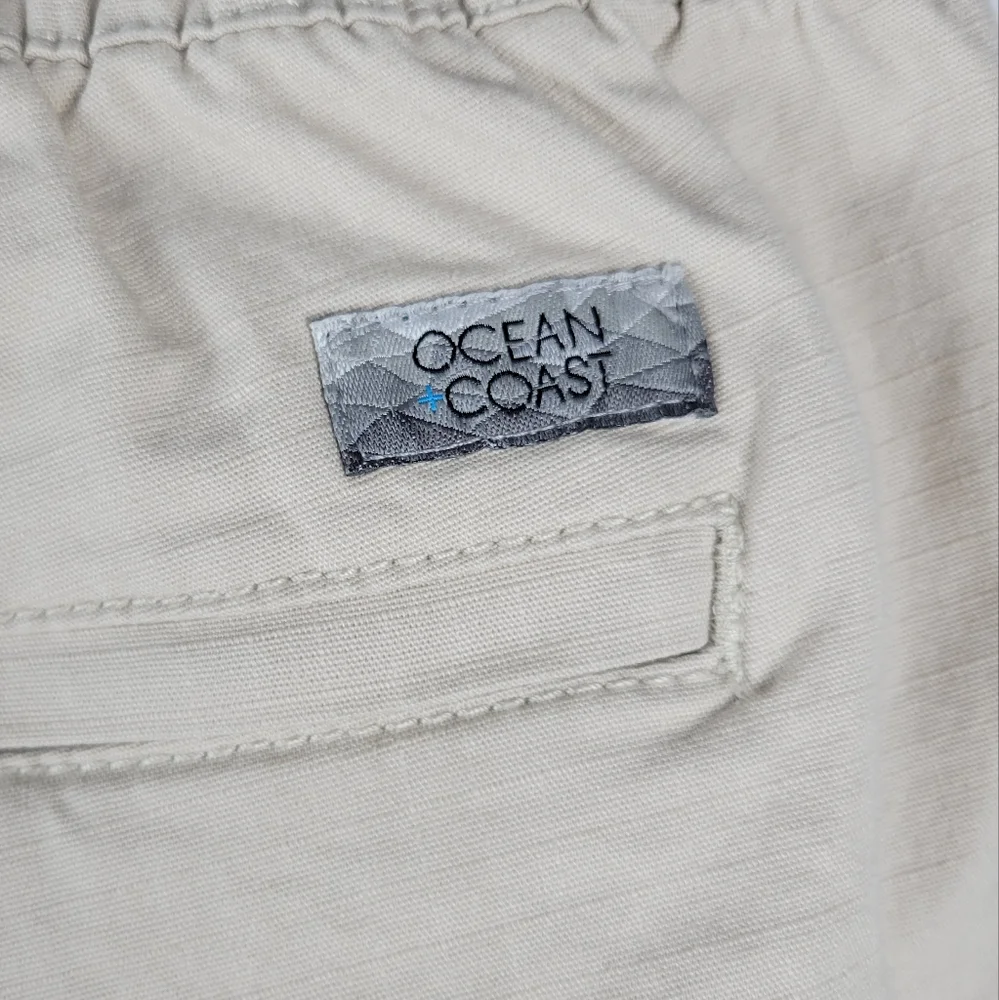 Ocean Coast Draw String Elastic Waist Cuffed Athleisure Nautical Large Pant