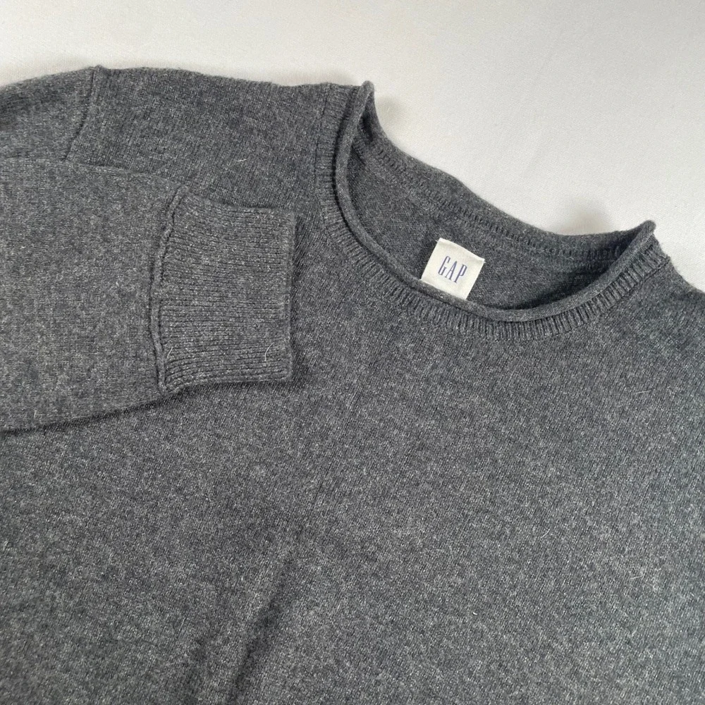 GAP Men's Dark Gray Merino Wool Blend Crew Roll Neck Sweater Size XL‎