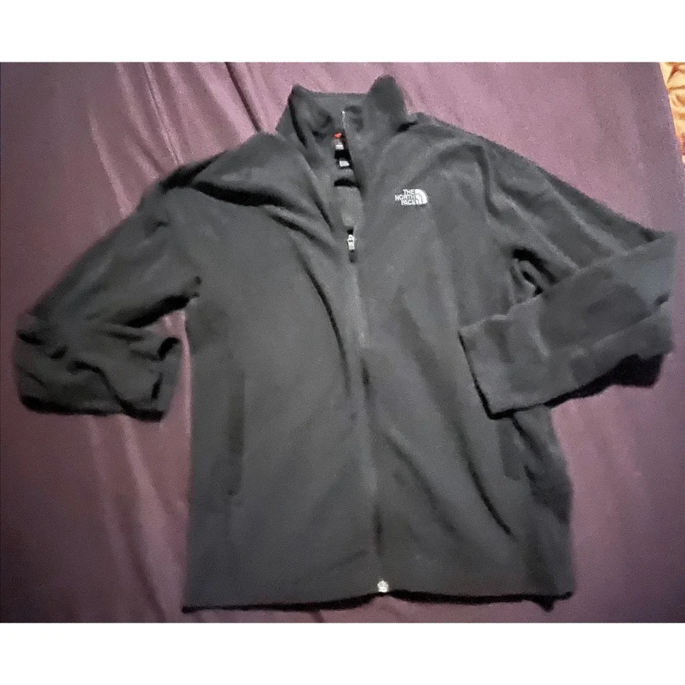 The North Face Mens Black Full Zip Fleece Jacket Mock Neck Size Medium‎