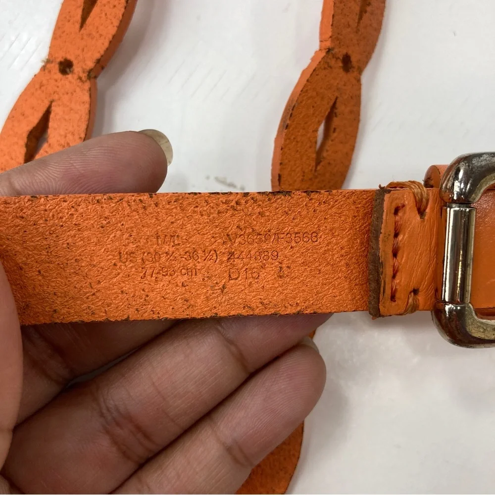Lands End Women's Perforated Orange Belt M/L