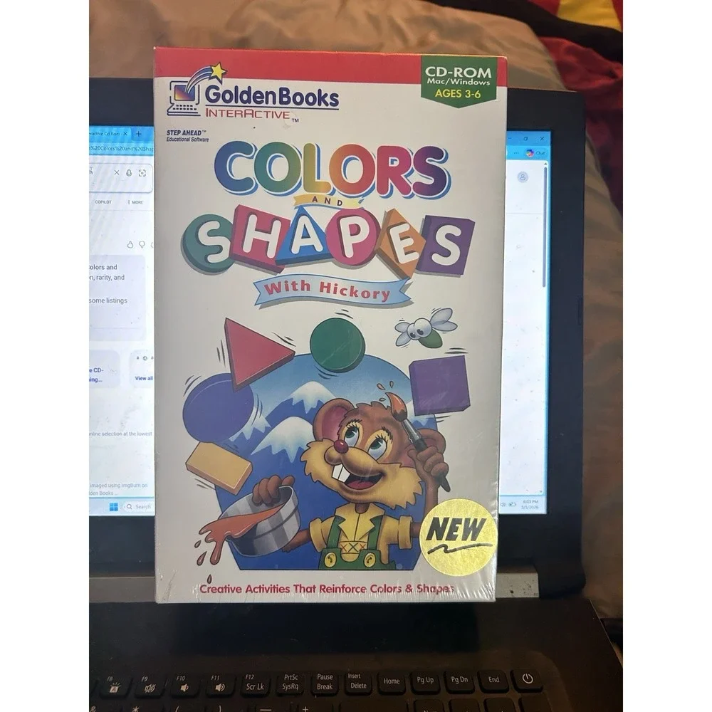 Golden‎ Books Interactive Colors & Shapes Hickory Cd-Rom! New! Mac Windows 3-6!