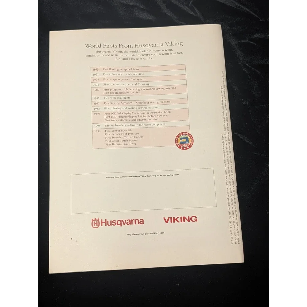 Husqvarna Viking Designer‎ I II Sewing Embroidery Accessory User Guide Manual