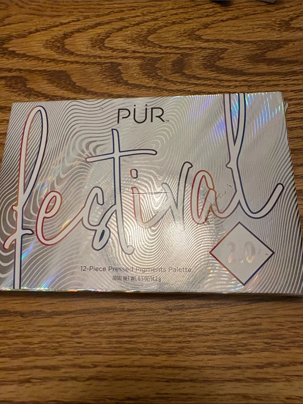PUR Festival Eyeshadow Palette - Holographic Silver with Pink & Blue Accents