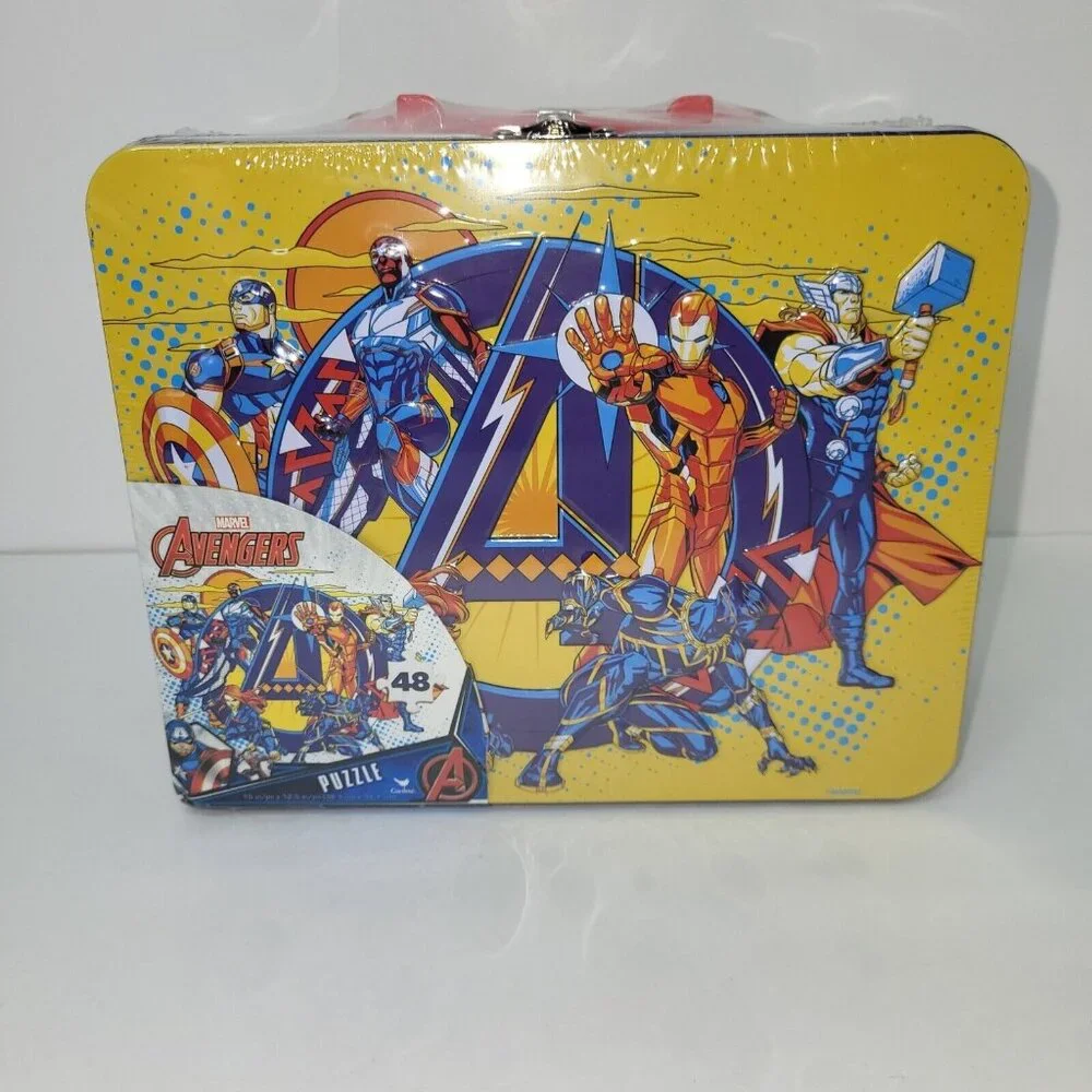 New Marvel Avengers Collector's‎ Tin Lunch Box Puzzle 48 Piece Kids Gift Toy