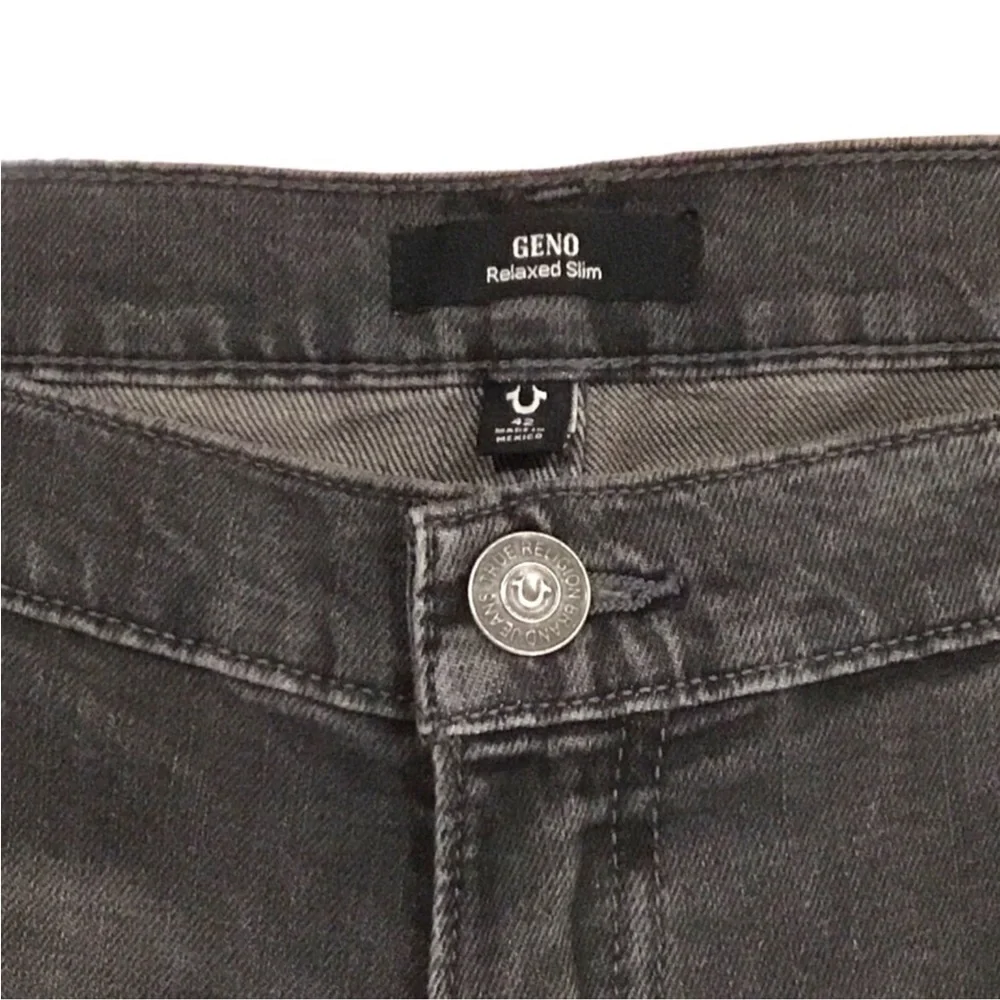 🆕 True Religion GENO Jeans 42 x 34 Big & Tall Relaxed Slim Renegade Asphalt Wash