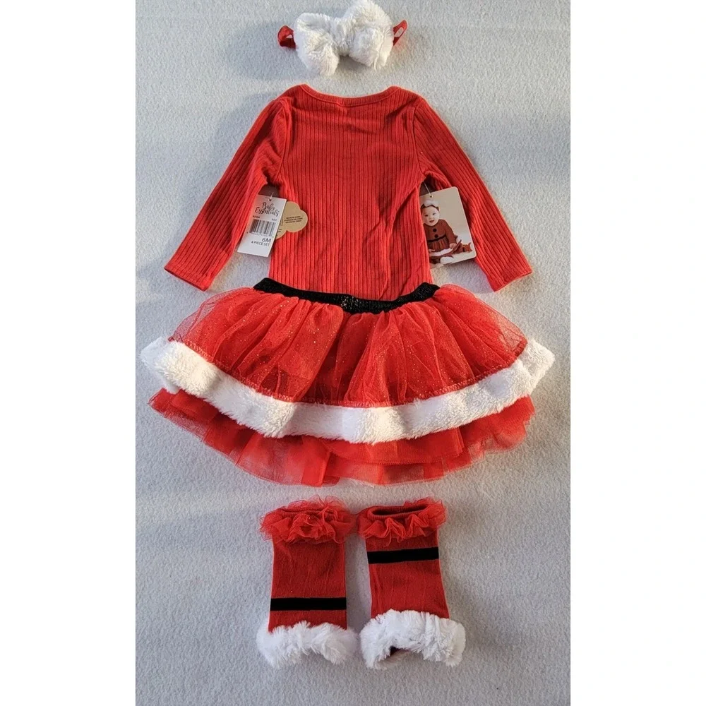 Baby Essentials Santa Tutu Size‎ 3(1)-6(1)-9(1)-18(3)-24(1) Months Red/Black