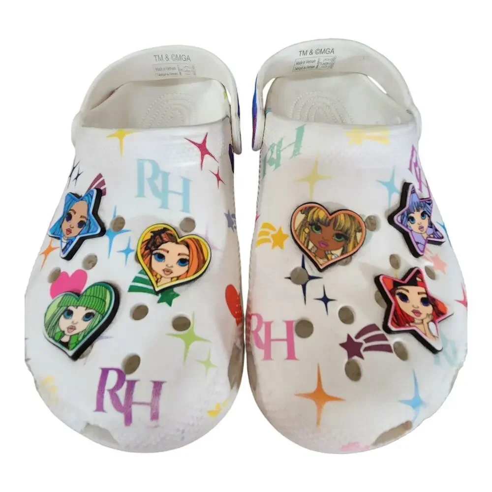 Crocs classic clog rainbow high white size J3