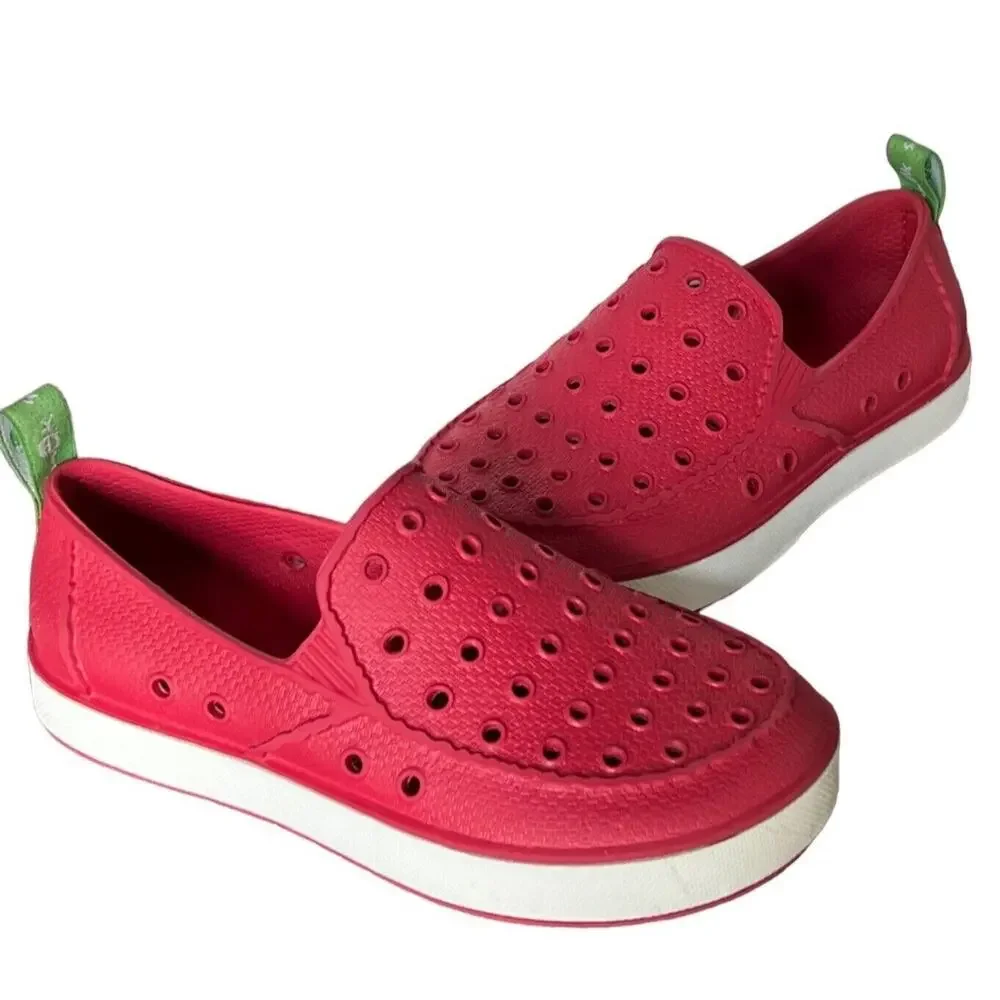 Sanuk Water Shoes Girls Lil Walker 2.5 Red Loafer Flat Slip On Washable‎ Beach