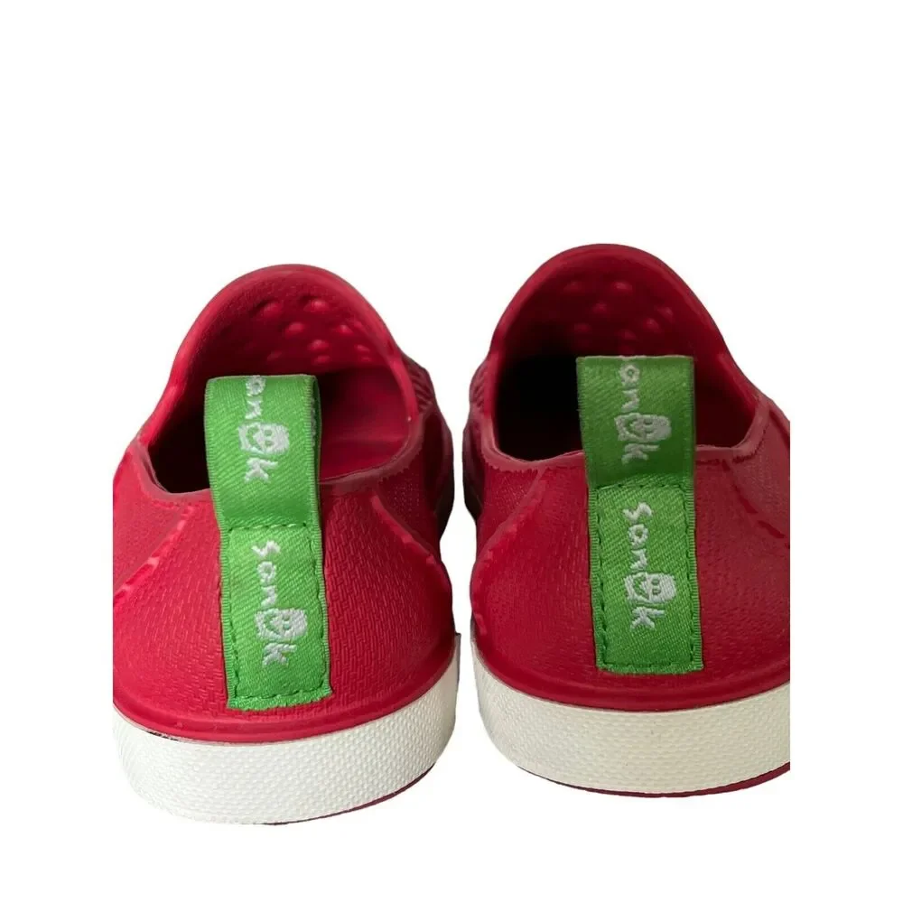 Sanuk Water Shoes Girls Lil Walker 2.5 Red Loafer Flat Slip On Washable‎ Beach