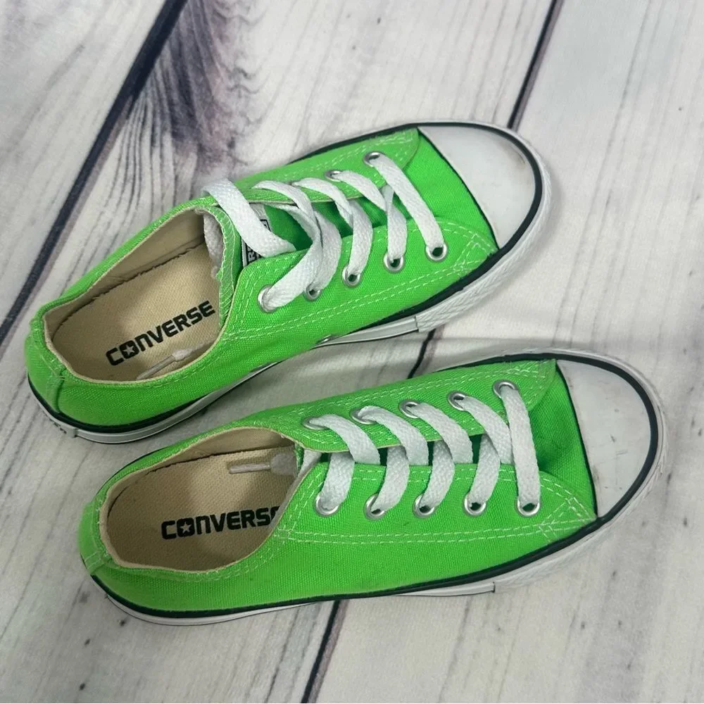 Converse Chuck Taylor All Star Kids Lime Green Low Sneakers‎ Youth Size 12.5