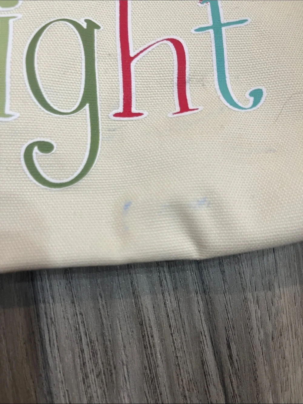 thirty-one Merry and Bright Cream Canvas Pouch with Red Trim