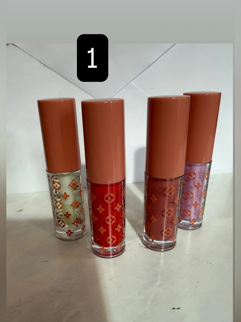 ✨ NEW Non-Branded Monogram Lip Gloss Bundle & Mini Pouch Set 💋
