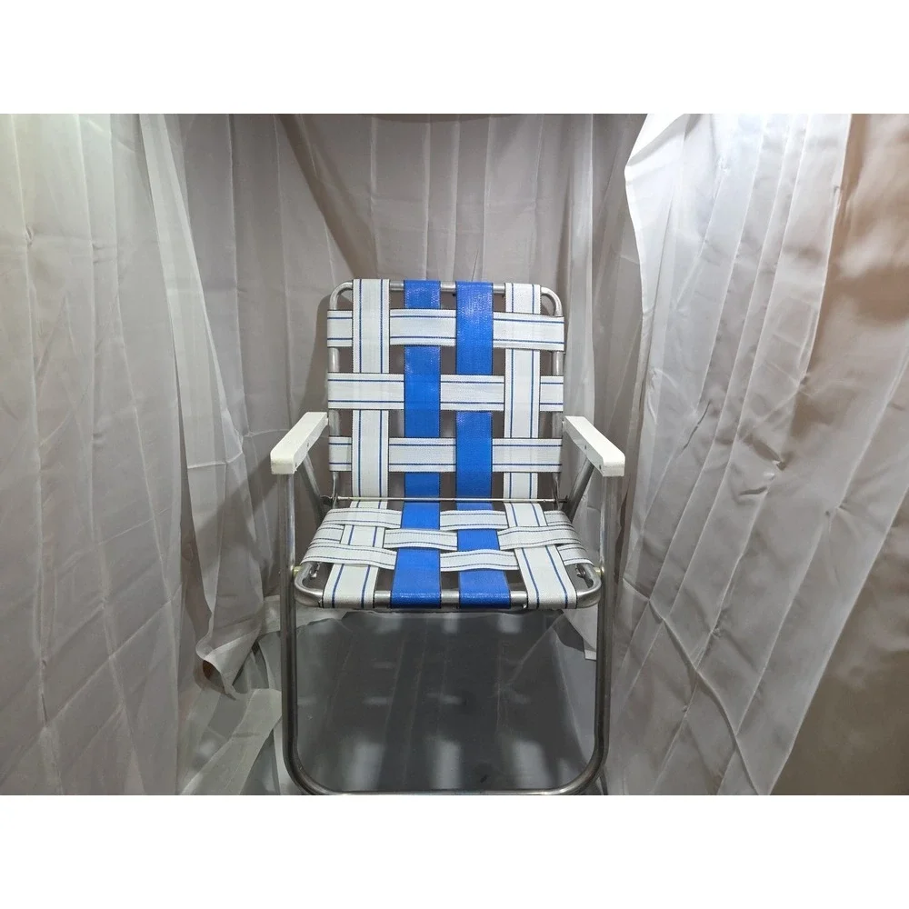 Vintage‎ Sunbeam Chair - Blue & White Webbing - Excellent Condition!
