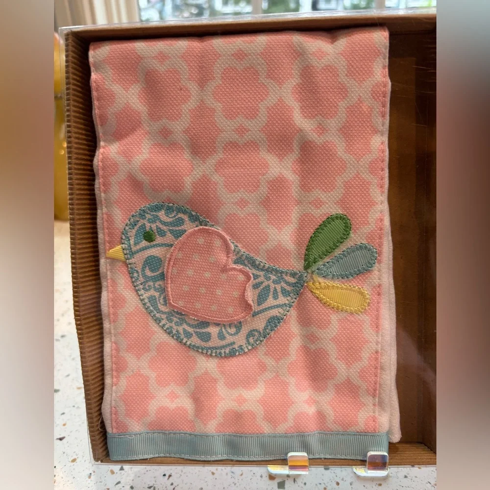 Mud Pie Little Chick Baby‎ Set Burp Cloth & Pacy Clip Pair Gift Box Set