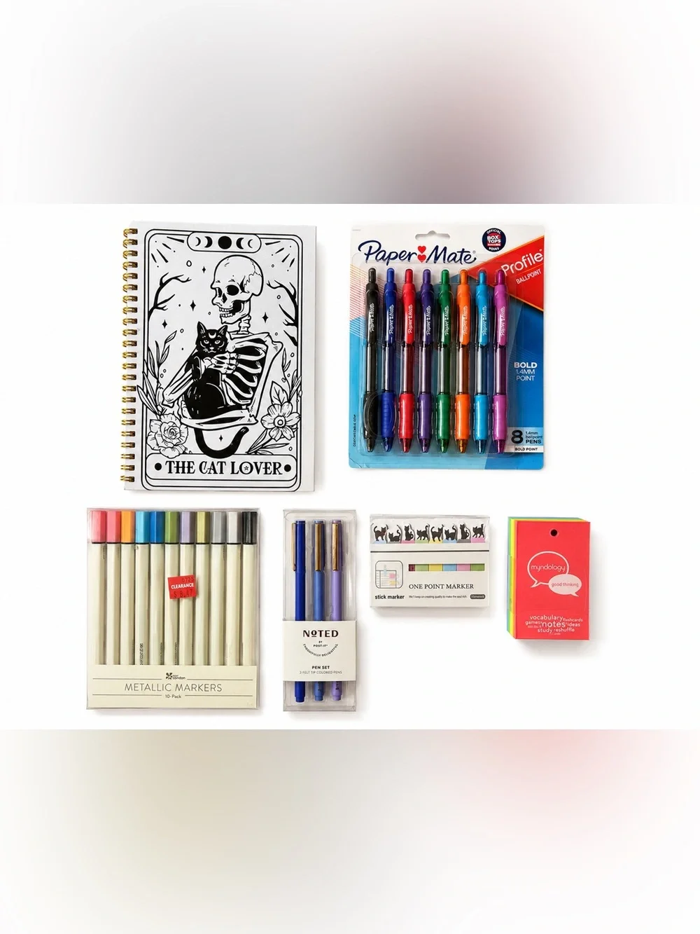 Stationery Bundle Notebook Pens Markers Sticky Notes Flashcards Mixed Lot