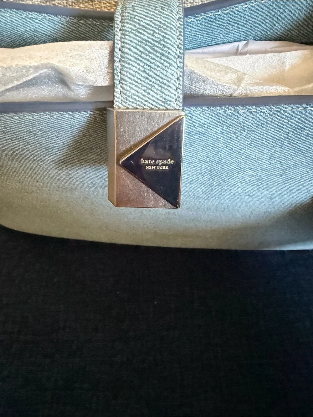 Kate Spade New York Deco Denim Suede Hobo Crossbody NWT