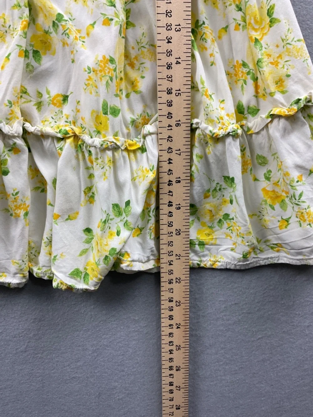 Children's Place Yellow Floral Smocked Bodice Puff Sleeve Dress Size 7/8
