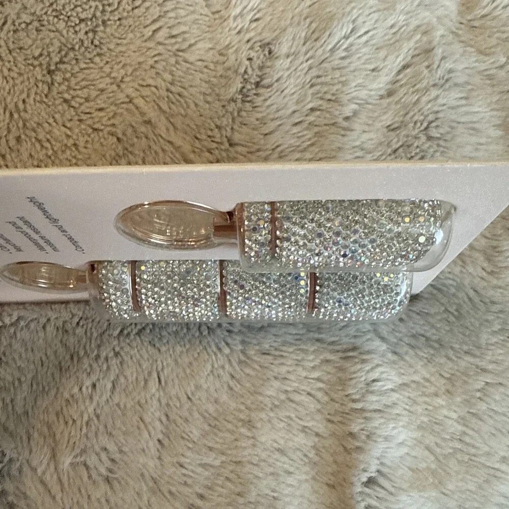 NEW Glitz & Glam Travel Pill Cases Clear Rhinestone with Keychain Viral TikTok