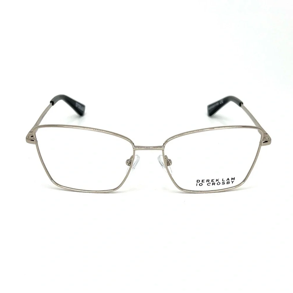 New Derek Lam 10 Crosby Lane Frames Glasses Gold Black Full Rim Cat Eye Eyewear
