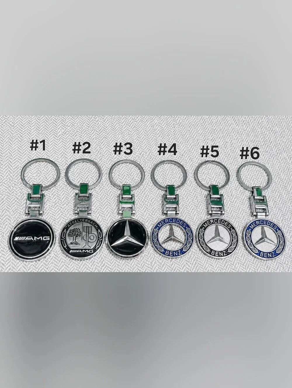 One Mercedes Benz metal sleek keychain choose one of 8 Styles Available