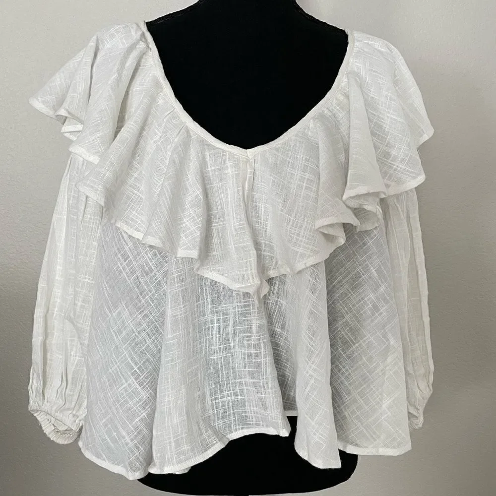 NWT Free People Zuri Ruffle Blouse