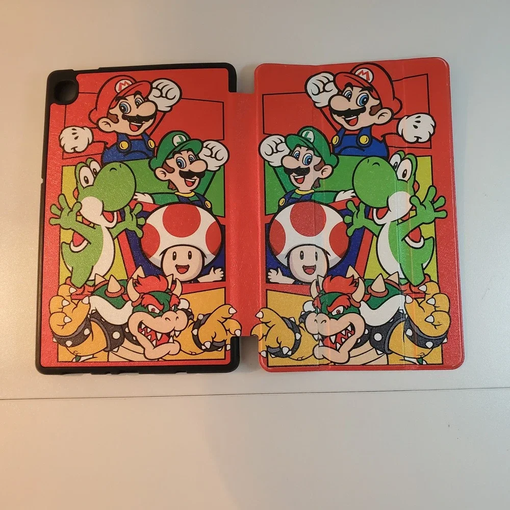Super Mario Bros Tablet Case for Galaxy Tab A7 Lite A9 8.7 Red Folio Stand Cover