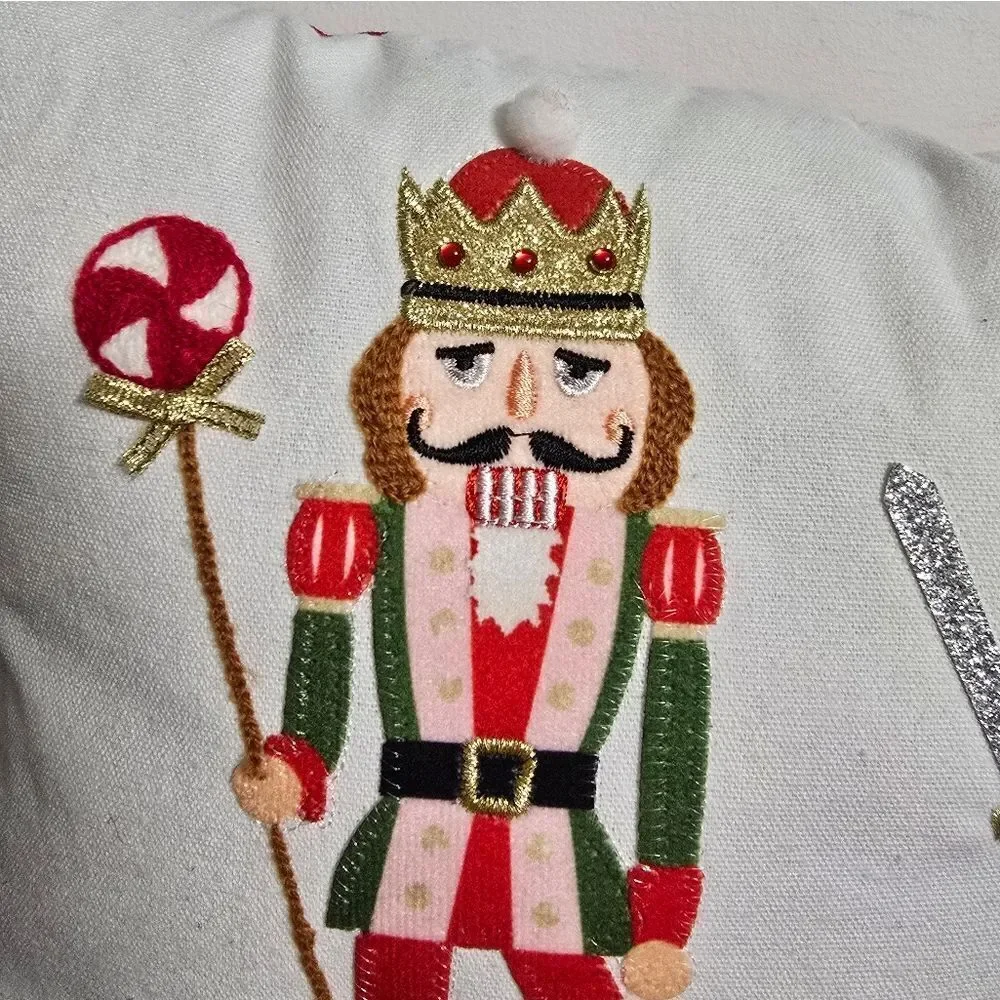 Red & White Nutcracker Decorative Christmas Pillow, 19
