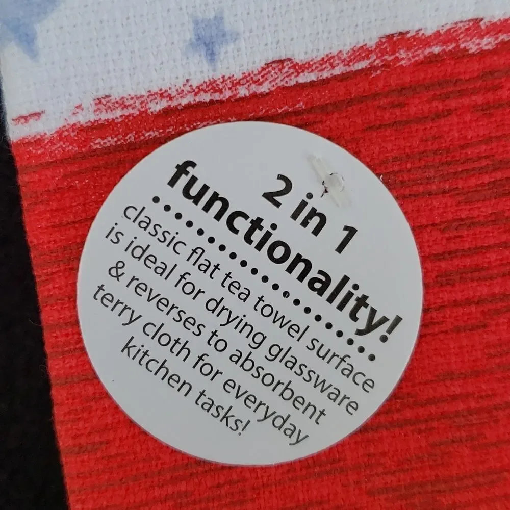 NWT Set of 2 Patriotic Independence Day 4th of July Decorative Kitchen Towels