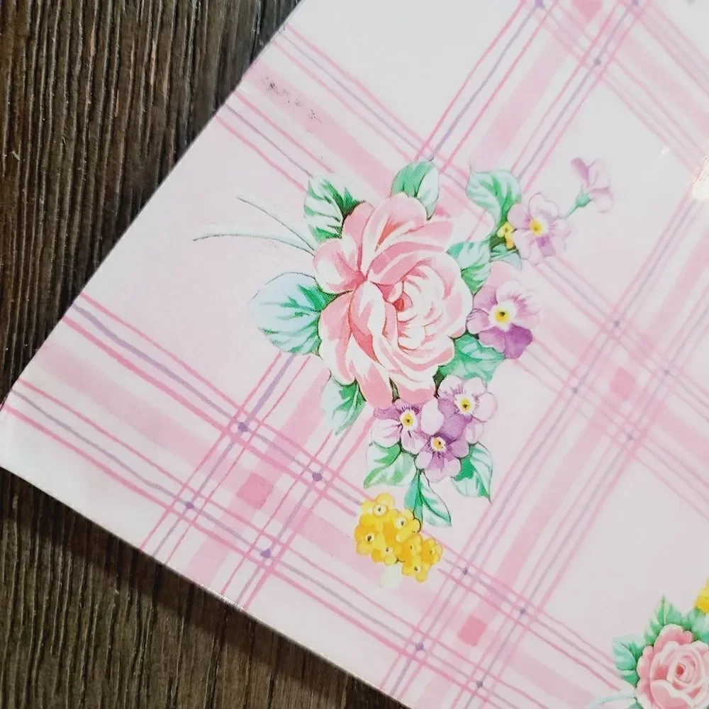 Vintage 1980's Pink Girly Pastel Floral Kawaii Gift Bag Ribbon Bow
