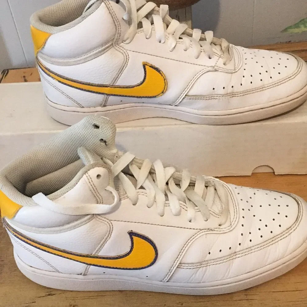 Nike court vision laker shoes