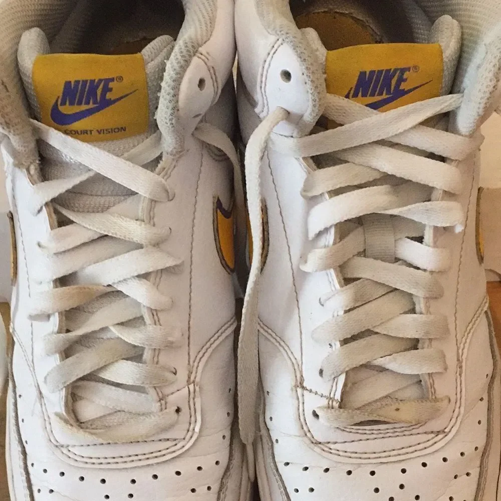 Nike court vision laker shoes