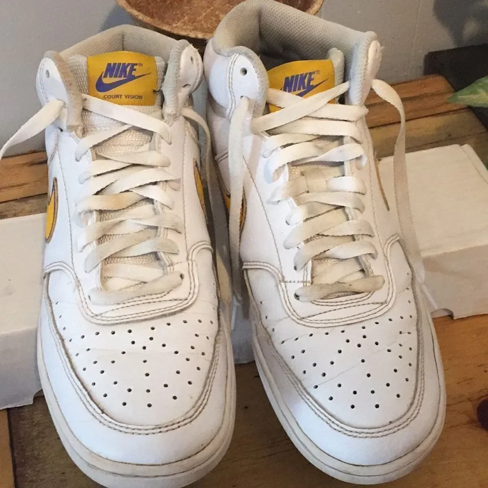 Nike court vision laker shoes
