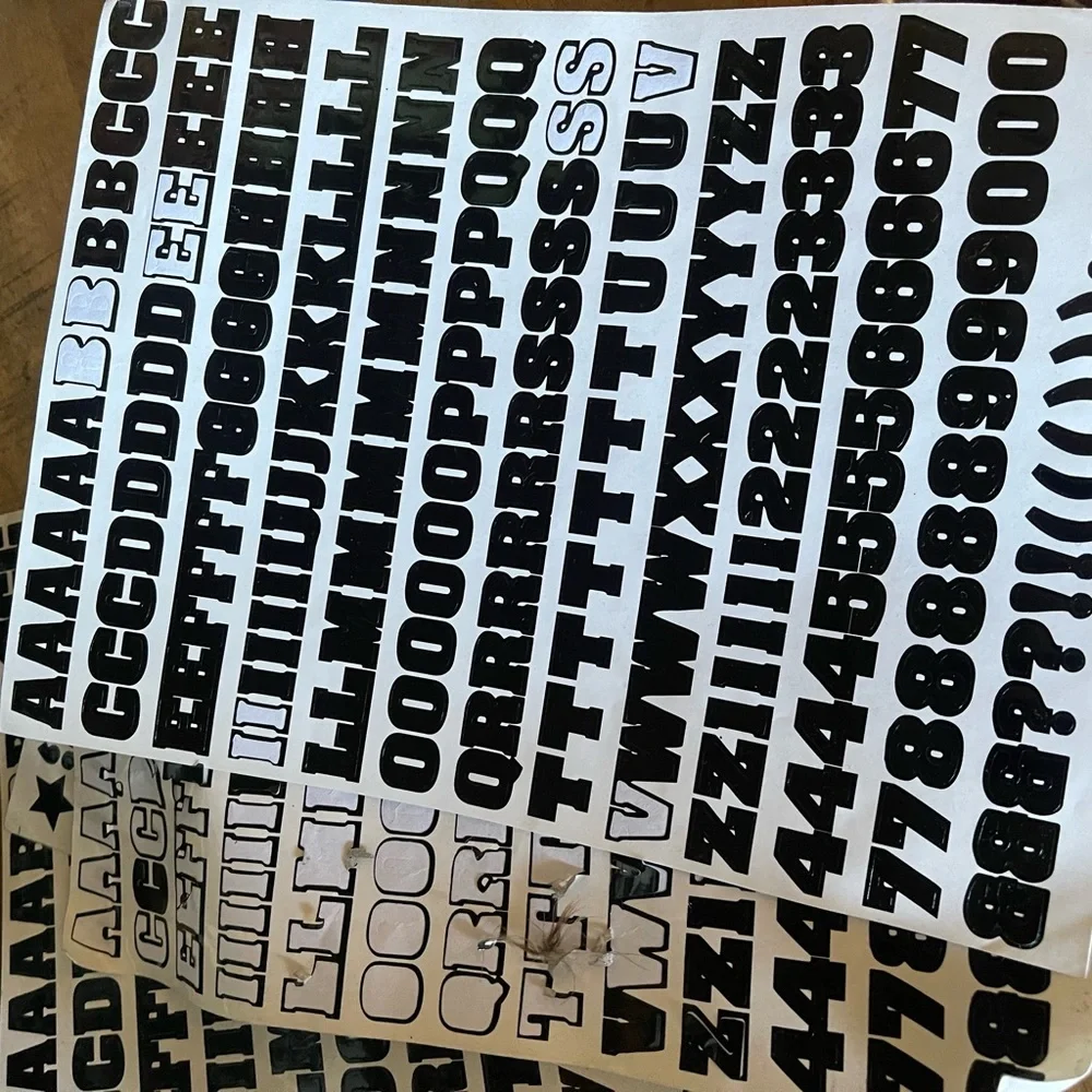 Sticker letter various sizes colors lot bulk