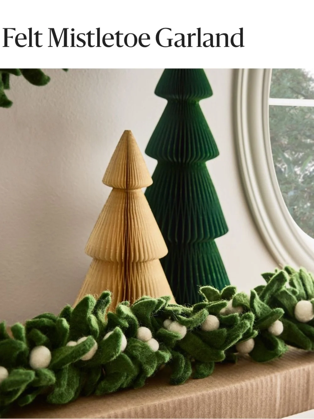 Pottery Barn Wool Felt Mistletoe Garland
