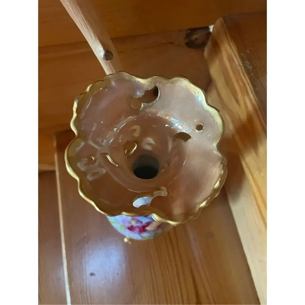 Limoges Pansy Design Vase