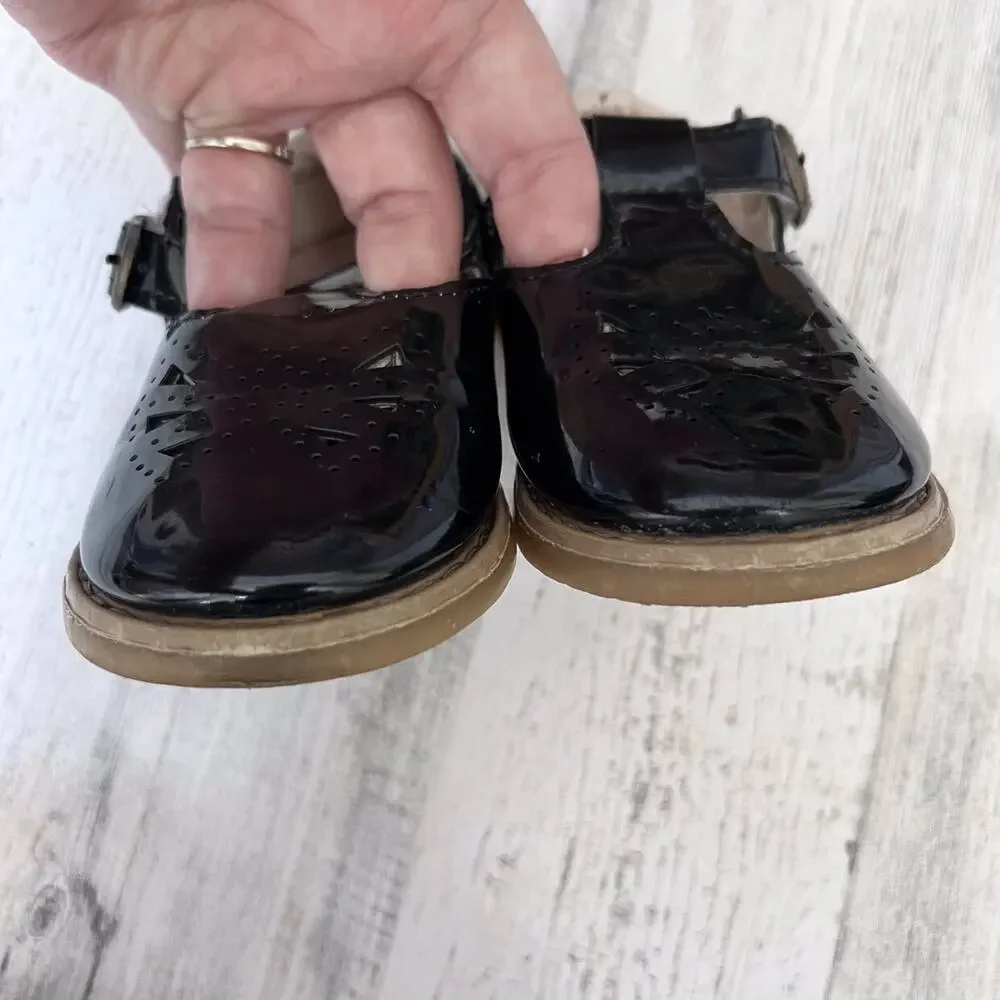 MG Baby Black T-Strap Patent Leather Mary Jane Shoes 5
