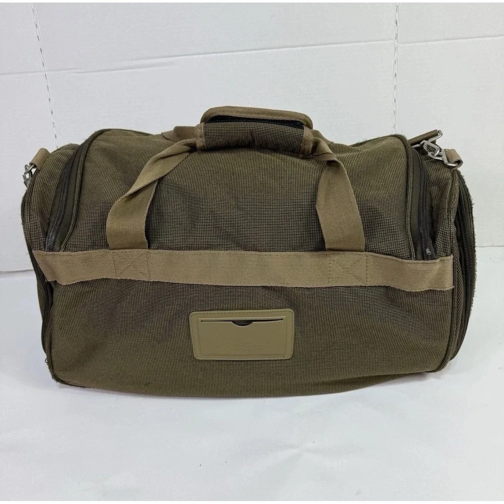 Vtg Eddie Bauer Skyway Luggage Weekend Bag Carry On Olive Green Shoulder Strap