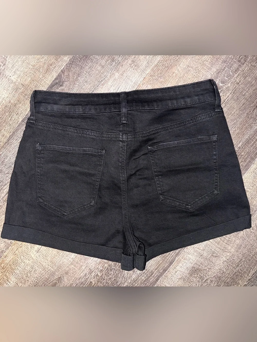 SO Black Curvy Shortie Denim Shorts