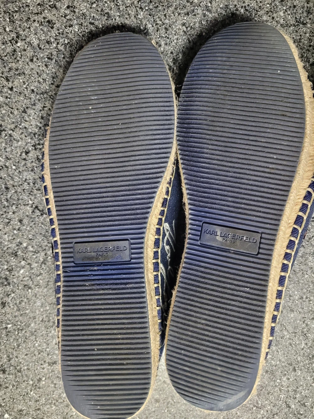 Karl Lagerfeld Denim Espadrille Flats with Fun Charms - Denim Size 7