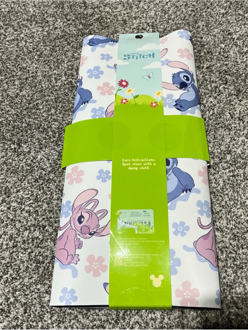 DISNEY QUICK DRYING DISH MAT- STITCH AND ANGEL 18 By 24 Inches