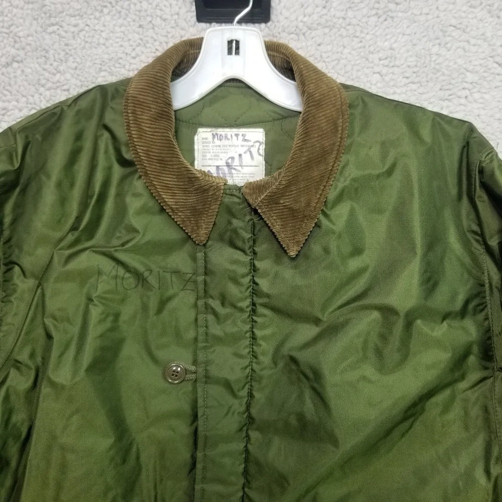 US Military Jacket Mens XL Green  Extreme Cold Weather Impermeable SEE DESCR