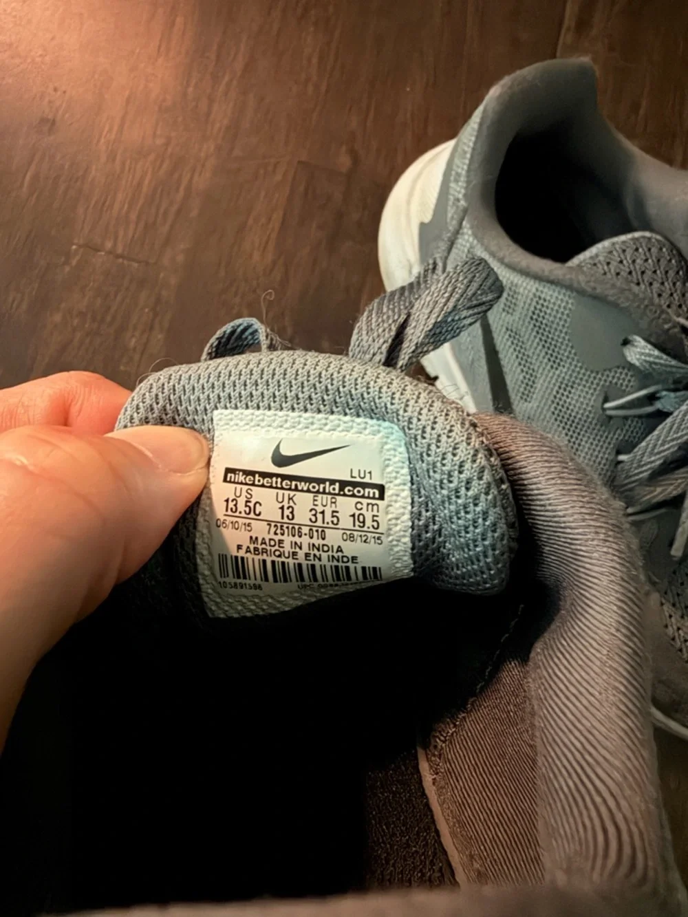 Nike Grey Mesh Running Sneakers with Black Swoosh